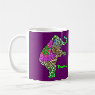 Glücklicher indischer Elefant in Regenbogenfarben Tasse