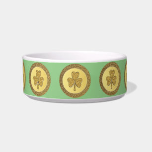 Glücklicher Irischer Shamrock Goldmünze Napf