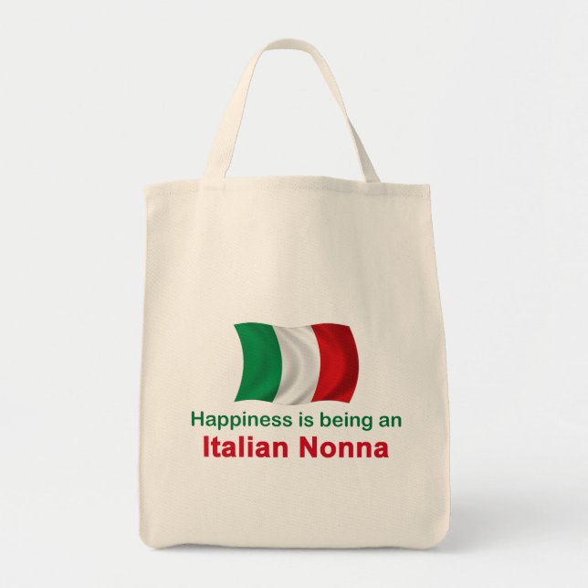 Glücklicher Italiener Nonna Tragetasche (Vorne)