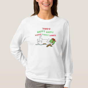 Glücklicher Jack-Russell-Terrier-Weihnachtshund T-Shirt