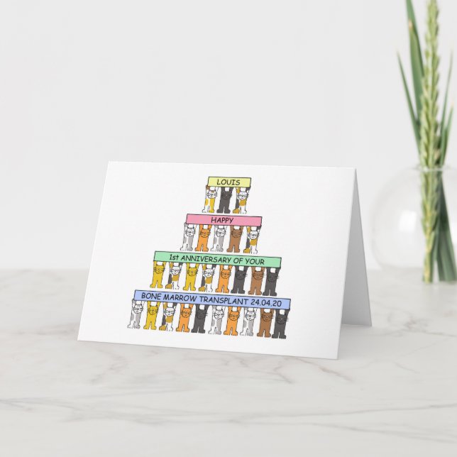 Glücklicher Jahrestag der Knochen Marrow Transplan Karte (Vorderseite)