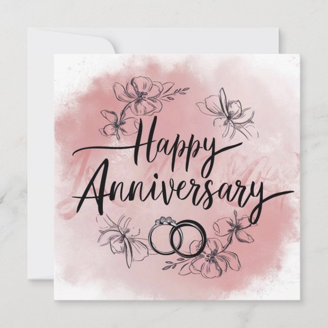 glücklicher Jahrestag Feiertagskarte (Vorderseite)