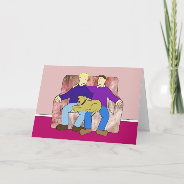 Glücklicher Jahrestag für männliches Paar Karte (Vorderseite)