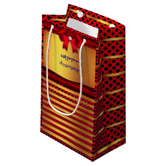 glücklicher Jahrestag - Kleine Geschenktüte (Vorderseite Schrägansicht)