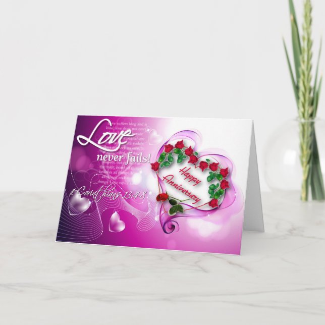 glücklicher Jahrestag - Liebe (Christlich) Karte (Vorderseite)