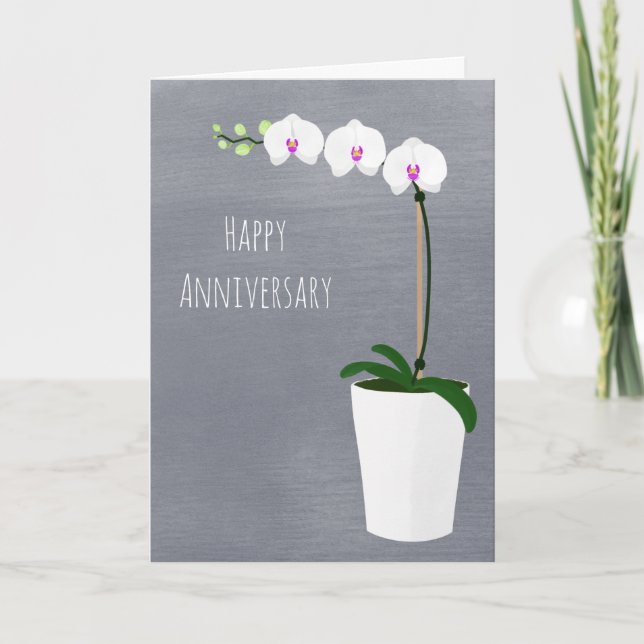 glücklicher Jahrestag | Orchideen | BLUME (Vorderseite)