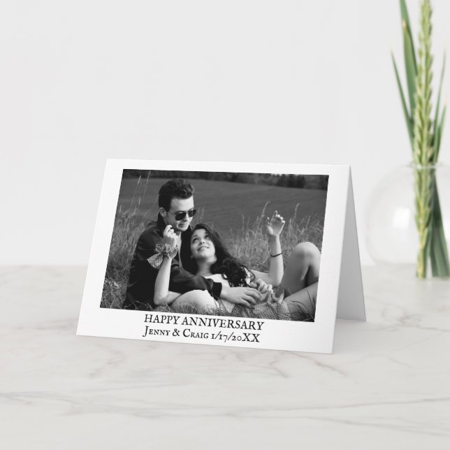 Glücklicher Jahrestag, Personalisierte Fotokarte Karte (Vorderseite)