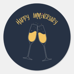 glücklicher Jahrestag Runder Aufkleber