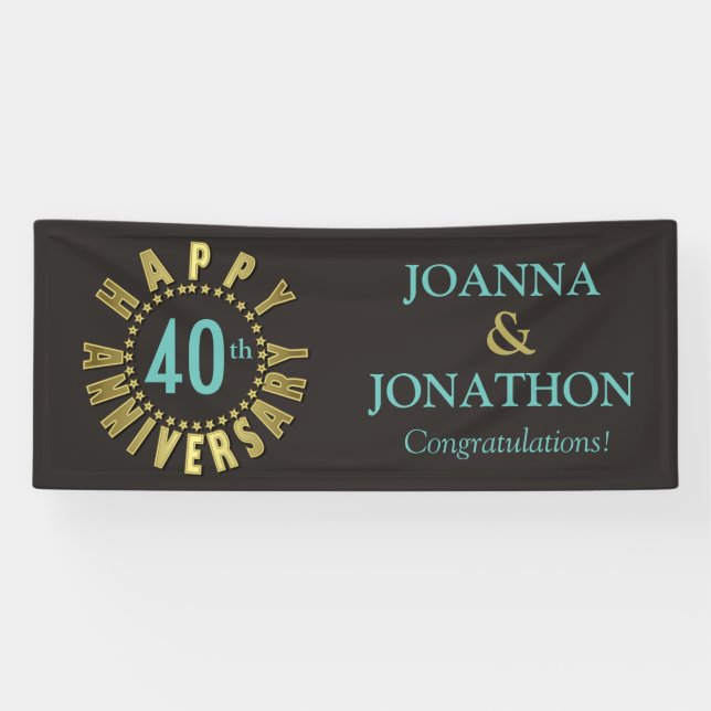 Glücklicher Jahresumlauf der Sterne Gold-ID173 Banner (Horizontal)