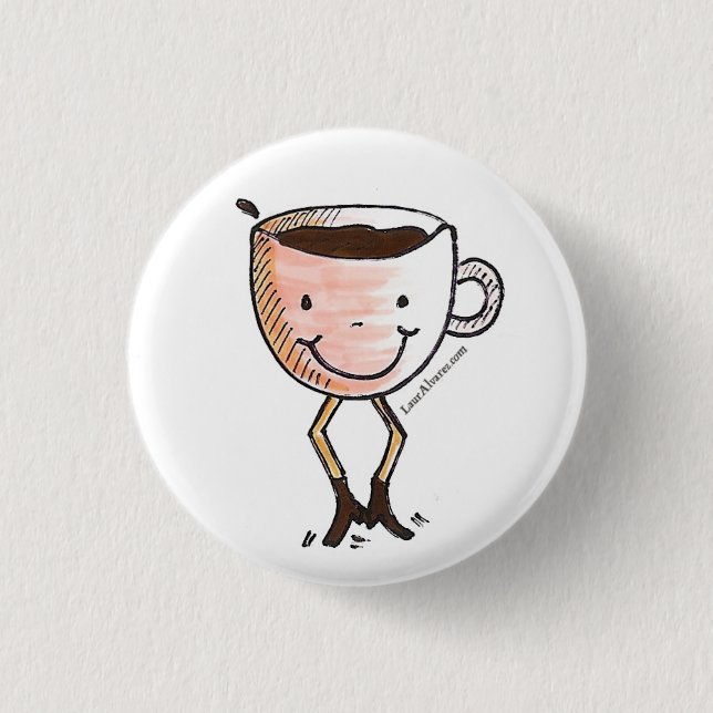 Glücklicher Kaffee Button (Vorderseite)