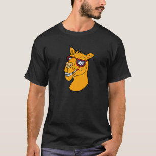 Glücklicher Kamelkopf mit Sonnenbrille Tier mit Au T-Shirt