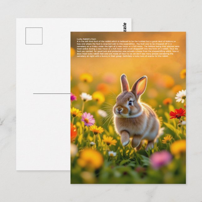 Glücklicher Kaninchenfuß Postkarte (Vorne/Hinten)