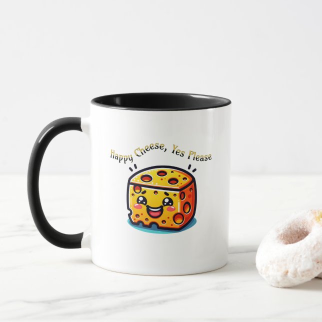 Glücklicher Käse, ja, bitte Tasse (Mit Donut)