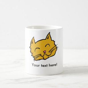 Glücklicher Katzen-Knopf Kaffeetasse