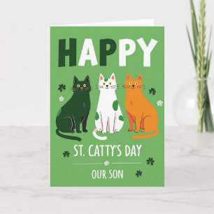 Glücklicher Katzen-St. Cattys-Tag-Sohn-Karte Karte