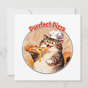 Glücklicher Katzenkoch mit Pizza Dankeskarte