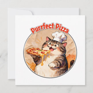 Glücklicher Katzenkoch mit Pizza Dankeskarte