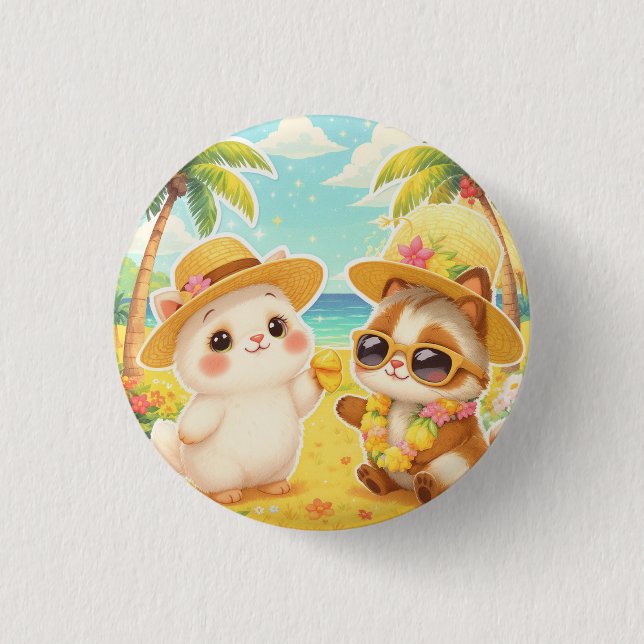 GLÜCKLICHER KAWAII HAWAI-BUTTON BUTTON (Vorderseite)