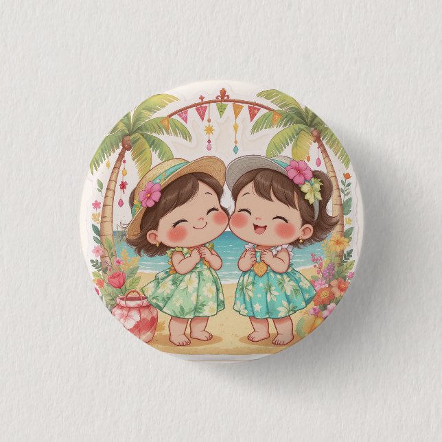 GLÜCKLICHER KAWAII HAWAI-BUTTON BUTTON (Vorderseite)
