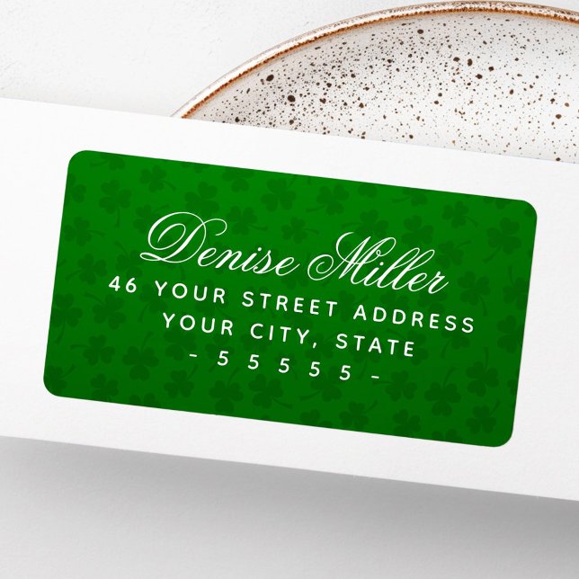 Glücklicher Kleber verlasse grünen St Patrick's Da Adressaufkleber (Lucky clover leaves green St Patrick's day Label)