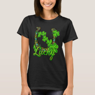 Glücklicher Kleeblatt-Hufeisen St. Patrick's Day T-Shirt
