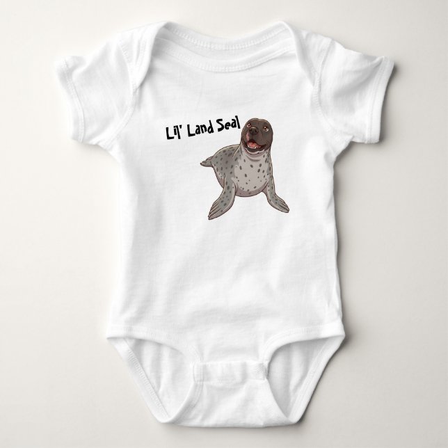 Glücklicher Kleiner Landrobbe  Baby Strampler (Vorderseite)