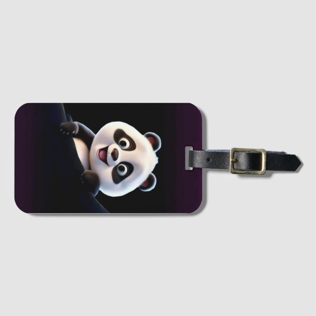 Glücklicher kleiner Panda Gepäckanhänger (Vorderseite (Horizontal))