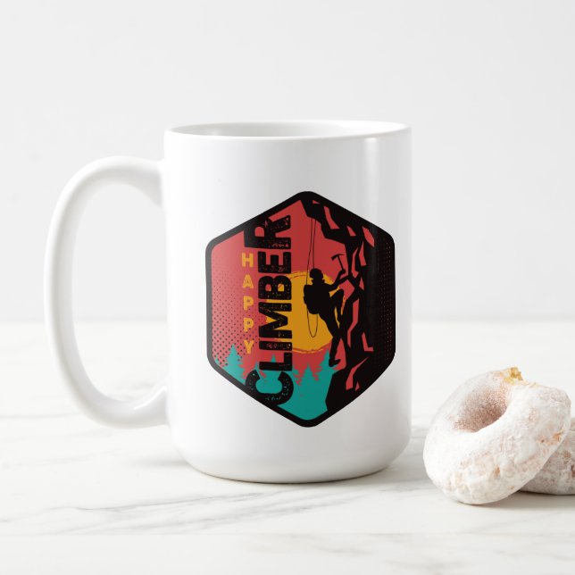 Glücklicher Kletterer Kaffeetasse (Mit Donut)