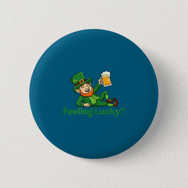 Glücklicher Kobold am St. Patrick's Day  Button (Vorderseite)