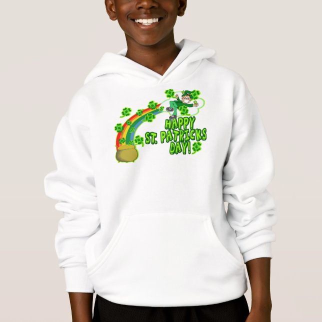 Glücklicher Kobold St. Patricks Tages Hoodie (Vorderseite)