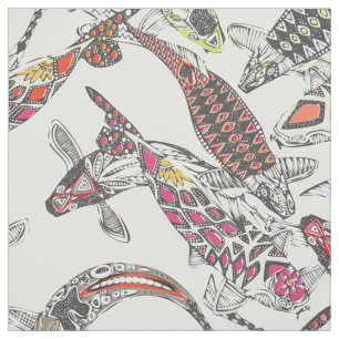 glücklicher Koi off-white Stoff