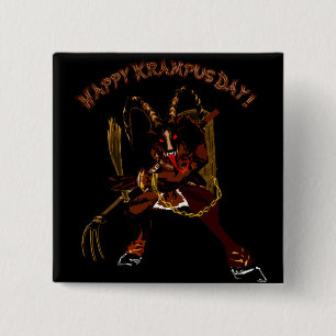 Glücklicher Krampus Tagesknopf Button