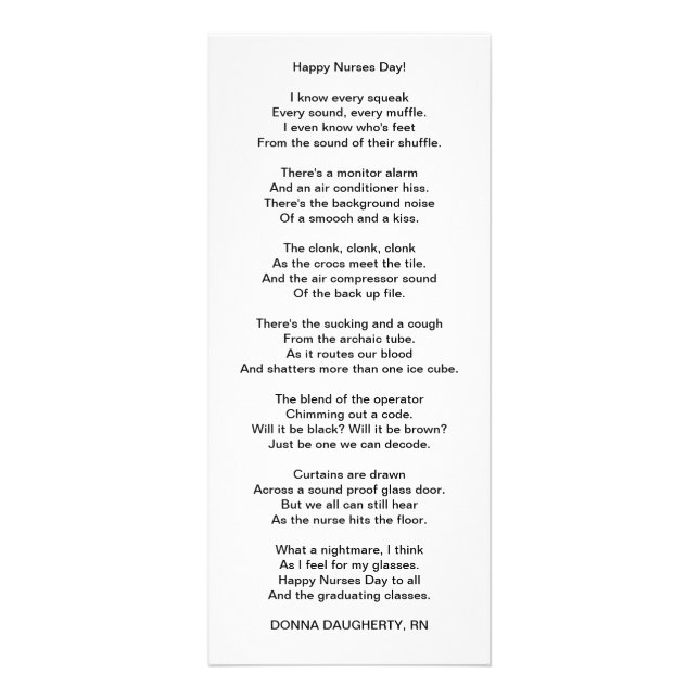 Glücklicher Krankenschwester-Tag! Werbekarte (Vorne)