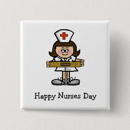 Glücklicher Krankenschwester-Tagesweiblicher Button