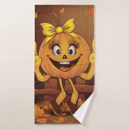 Glücklicher Kürbis. Badehandtuch