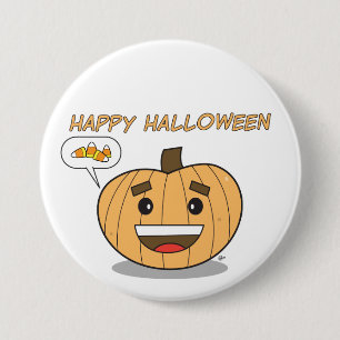 Glücklicher Kürbis Halloweens Kawaii - Knopf Button