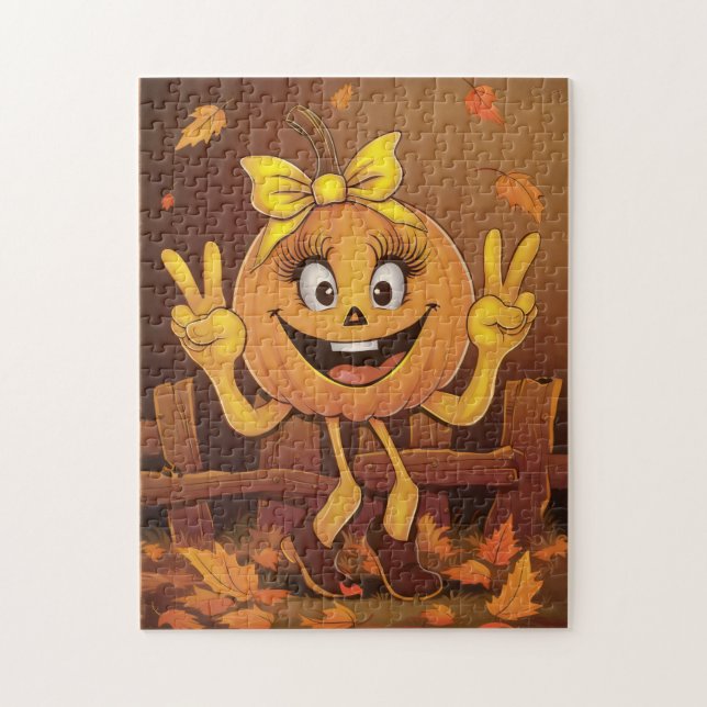 Glücklicher Kürbis. Puzzle (Vertikal)