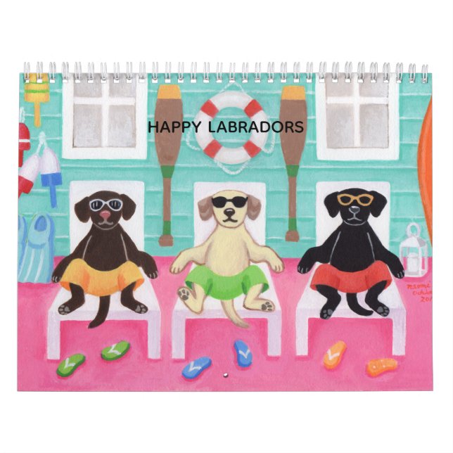 Glücklicher Labradors Spaß-Leben-Kalender 2018 Kalender (Titelbild)