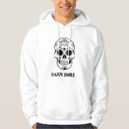 Glücklicher Lächeln-Schädel – Stylischer floraler Hoodie