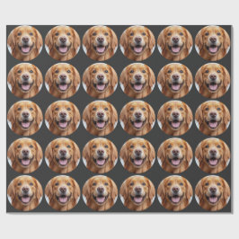 Glücklicher lächelnder Golden Retriever Geschenkpapier