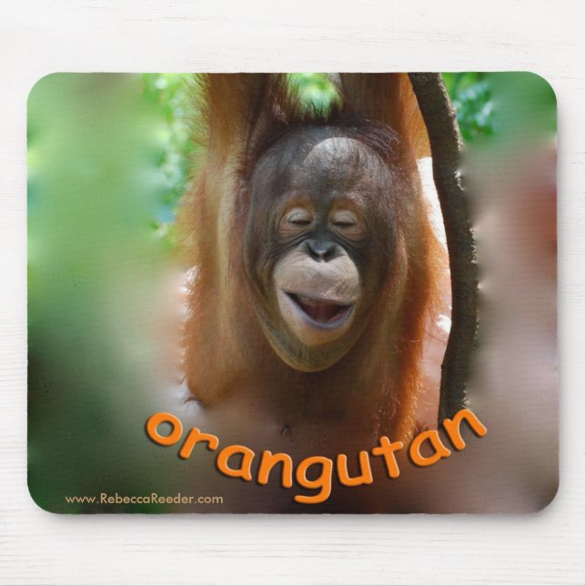Glücklicher lächelnder Orang-Utan Mousepad (Vorne)