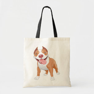Glücklicher lächelnder Pit Bull Tragetasche