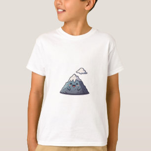 Glücklicher lächelnder Schneegipfel-Berg Kinder T-Shirt