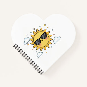 Glücklicher lächelnder Sonnencartoon - Minimalisti Notizbuch