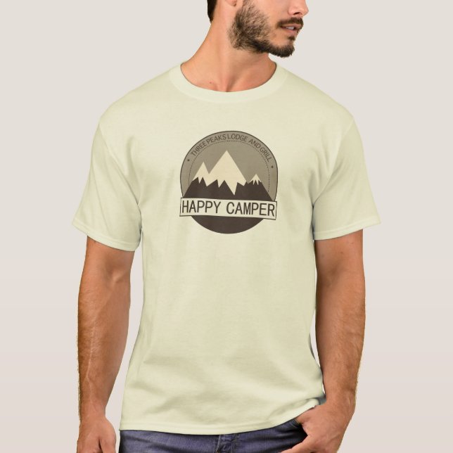 Glücklicher Lagerbewohner-Abzeichen-T-Shirt T-Shirt (Vorderseite)