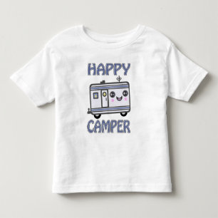 Glücklicher Lagerbewohner-Anhänger-Kleinkind-T - Kleinkind T-shirt