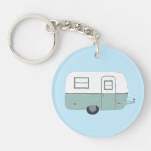 GLÜCKLICHER LAGERBEWOHNERrv-Anhänger-Camping Schlüsselanhänger