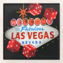 Glücklicher Las- Vegasglas-Untersetzer