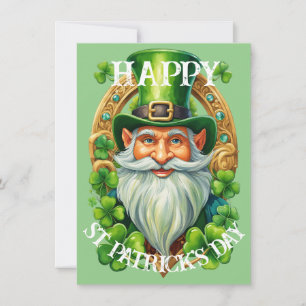 Glücklicher Leprechaun-Gnom zum St. Patrick's Day Feiertagskarte