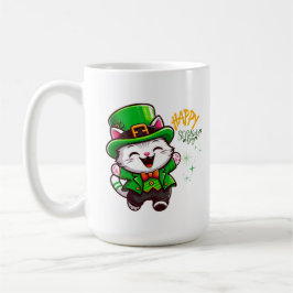 Glücklicher Leprechaun-Kater Kaffeetasse